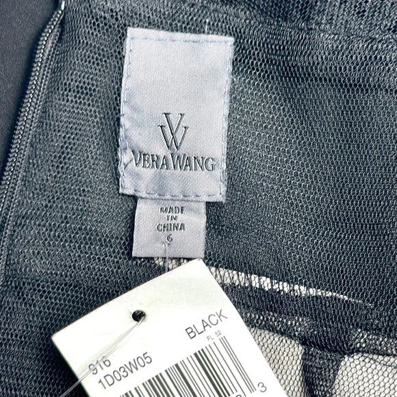 NWT Vera Wang Little Black Cocktail Sheath Dress Sleeveless Lace Panels US 6 - Picture 11 of 13